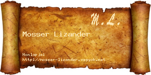 Mosser Lizander névjegykártya